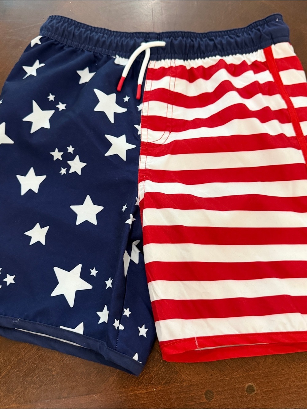 Cat and Jack Patriotic Stars & Stripes Swim Trunks - Sz L (10-12)